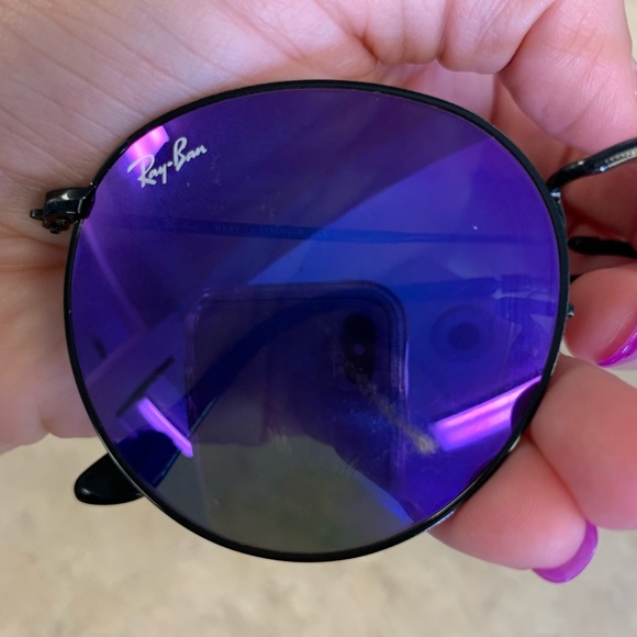 RAY BAN custom made black frame with purple lenses - Picture 4 of 8